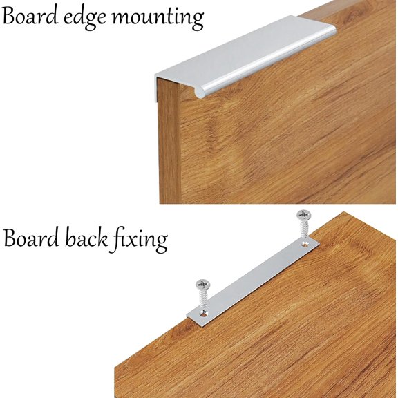 ZANHUA-Rouned Edge Pull Handle for Cabinets, 3.15 Inch Aluminum Alloy Finger Tab Pulls, Concealed Drawer Pull for Kitchen, Dresser, Wardrobe, 2.52 Inch Hole Spacing, 10Pcs Chrome Plated Edge Pulls