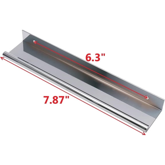 ZANHUA-Rouned Edge Pull Handle for Cabinets, 7.87 Inch Aluminum Alloy Finger Tab Pulls, Concealed Drawer Pull for Kitchen, Dresser, Wardrobe, 6.3 Inch Hole Spacing, 4Pcs Chrome Plated Edge Pulls