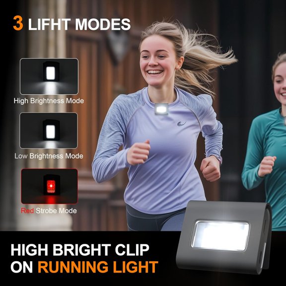 ZANHUA-Running Lights for Runners, 2 Pack Rechargeable Clip On Running Light with Red Strobe, LED Night Running Light for Walking, Jogging, Dog Walking, Hiking, Water Resistant Safety Light
