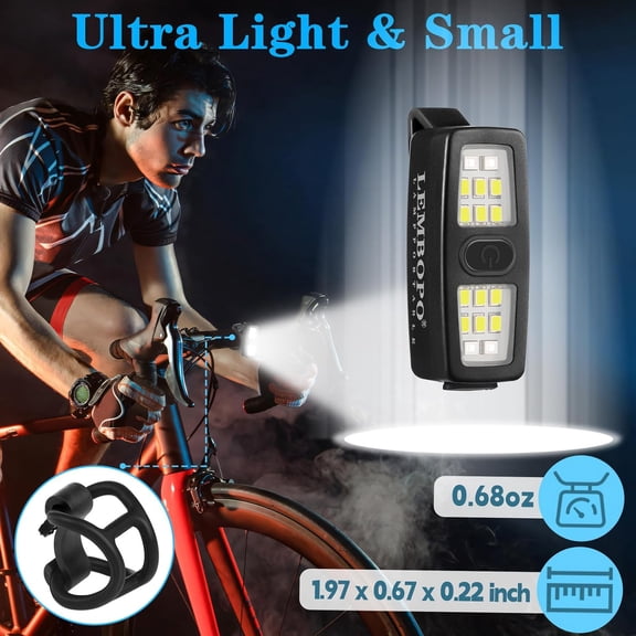 ZANHUA-Small Rechargeable EDC Flashlight 2 Pack, Clip on Running Lights Gift for Runners, Safety Bike Lights for Dog Walking at Night, Hands Free Running Accessories Gear for Women Men