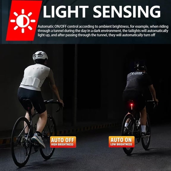 ZANHUA-Smart Bike Tail Light,120 Lumen Bicycle Tail Light. Brake Sensing Rear Lights, Auto On/Off, Waterproof, USB Rechargeable, Ultra Bright LED Warning Back Bicycle Flashlight, Cycling Safety Acce