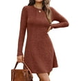 thumbnail image 1 of ZANKLEY Fall Dresses for Women 2025 Long Sleeve Crew Neck Sweater Dress, 1 of 6