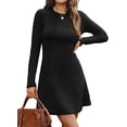 thumbnail image 1 of ZANKLEY Fall Dresses for Women 2025 Long Sleeve Crew Neck Sweater Dress, 1 of 11