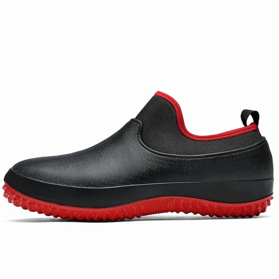 ZANKLEY Men's Leather Non Slip Food Service Shoes, Water & Oil Resistant, Comfortable, Breathable, Lightweight Slip Resistant Shoes for Men, for Kitchen, Restaurant, Slip-on Chef Walking Shoes