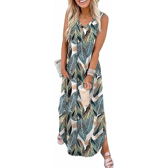 ZANKLEY Summer Dresses Maxi Dress Vacation Beach Sundresses 2026 with Pockets