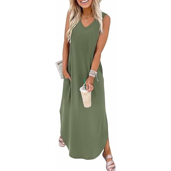 ZANKLEY Summer Dresses Maxi Dress Vacation Beach Sundresses 2026 with Pockets