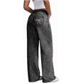 thumbnail image 1 of ZANKLEY Women Bowknot Embroidery Y2k Jeans Straight Leg Boyfriend Denim Pants, 1 of 7