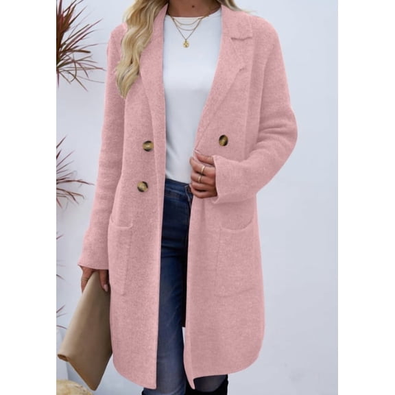 ZANKLEY Women Fall Long Cardigan Sweater Trendy Knit Jacket Coat Dressy Blazer Coatigan