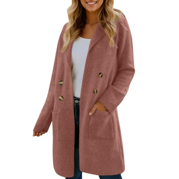 ZANKLEY Women Fall Long Cardigan Sweater Trendy Knit Jacket Coat Dressy Blazer Coatigan