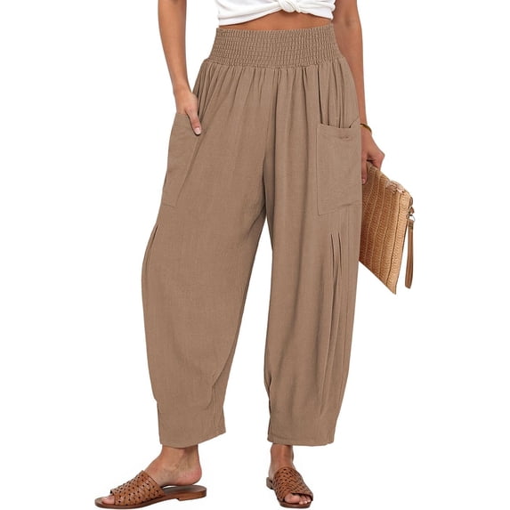 ZANKLEY Women High Waist Loose harem Lounge Pants Pocketed Summer Casual Beach Travel