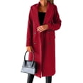 thumbnail image 1 of ZANKLEY Women Long  Coat Double Breasted Trench Coat Fall Winter Clothes, 1 of 10