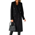thumbnail image 1 of ZANKLEY Women Long  Coat Double Breasted Trench Coat Fall Winter Clothes, 1 of 10