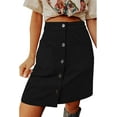 thumbnail image 1 of ZANKLEY Womens Corduroy Skirts Spring  Summer Fall Winter High Waisted Button Down A-line Short Mini Skirt with Pockets, 1 of 6