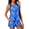 thumbnail image 1 of ZANKLEY Womens Print Tankini Swimsuits Two Piece Summer Bathing Suits Loose Sleeveless Tank Top and Shorts, 1 of 11