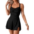 thumbnail image 1 of ZANKLEY Womens Tummy Control Swim Dress One Piece Swimsuit with Skirted Hem Wide Strap Bathing Suit for Beach Vacation, 1 of 11