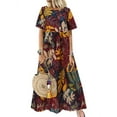 thumbnail image 1 of ZANZEA Dresses for Women Daily Leaves Printed Tank Swing Long Maxi Dress, 1 of 3