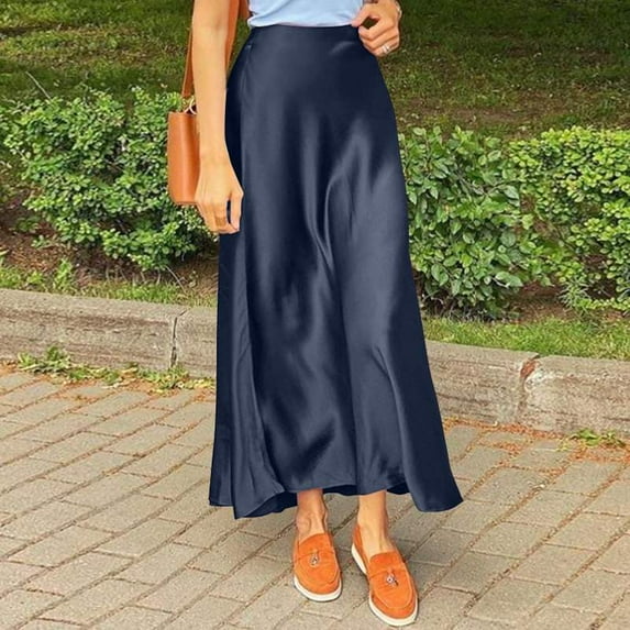 ZANZEA Fashion Satin Silk Skirts Women Summer Long High Waist Skirt Casual Solid Party Faldas Saia Female Vintage Work OL Jupe