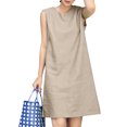 thumbnail image 1 of ZANZEA Ladies Fashion Sundress Sleeveless Cotton Linen Vintage Casual Dress, 1 of 5