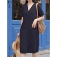 thumbnail image 1 of ZANZEA Woman Casual Party Vestidos Female Fashion Solid Color Dress Short Sleeve V-Neck Dresses Vintage OL Work Sundress 2024, 1 of 5