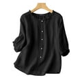 thumbnail image 1 of ZANZEA Women 3/4 Sleeved Tops Casual Loose Blouse Solid Color Shirts, 1 of 7