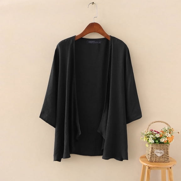 ZANZEA Women Beach Casual Half Sleeve Sheer Cardigans