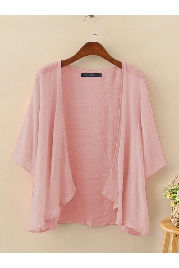 Women Beach Casual Half Sleeve Sheer Cardigans