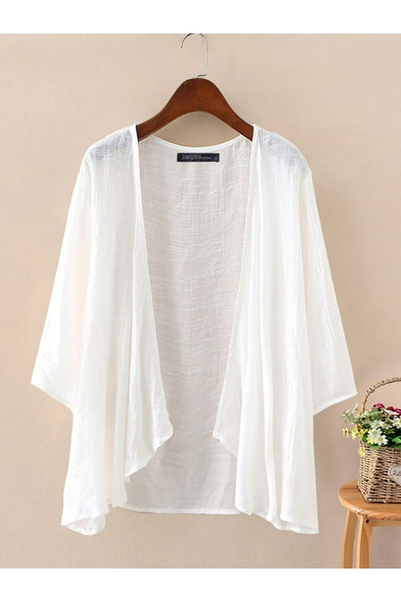 Women Beach Casual Half Sleeve Sheer Cardigans