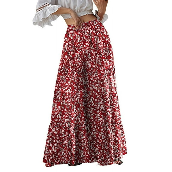 ZANZEA Women Bohemia Vacation Flare Pants Casual Wide Leg Long Trousers