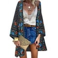 thumbnail image 1 of ZANZEA Women Bohemian Cardigan Holiday Printed Casual Cover Up Coats, 1 of 5