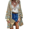 thumbnail image 1 of ZANZEA Women Bohemian Cardigan Holiday Printed Casual Cover Up Coats, 1 of 9