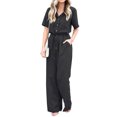 thumbnail image 1 of ZANZEA Women Button Down Dungaree Jumpsuit Wide Legs Romper Playsuit Overalls, 1 of 2