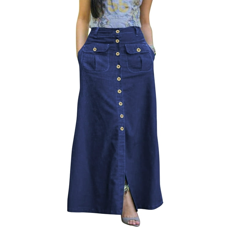 Walmart denim cheap maxi skirts