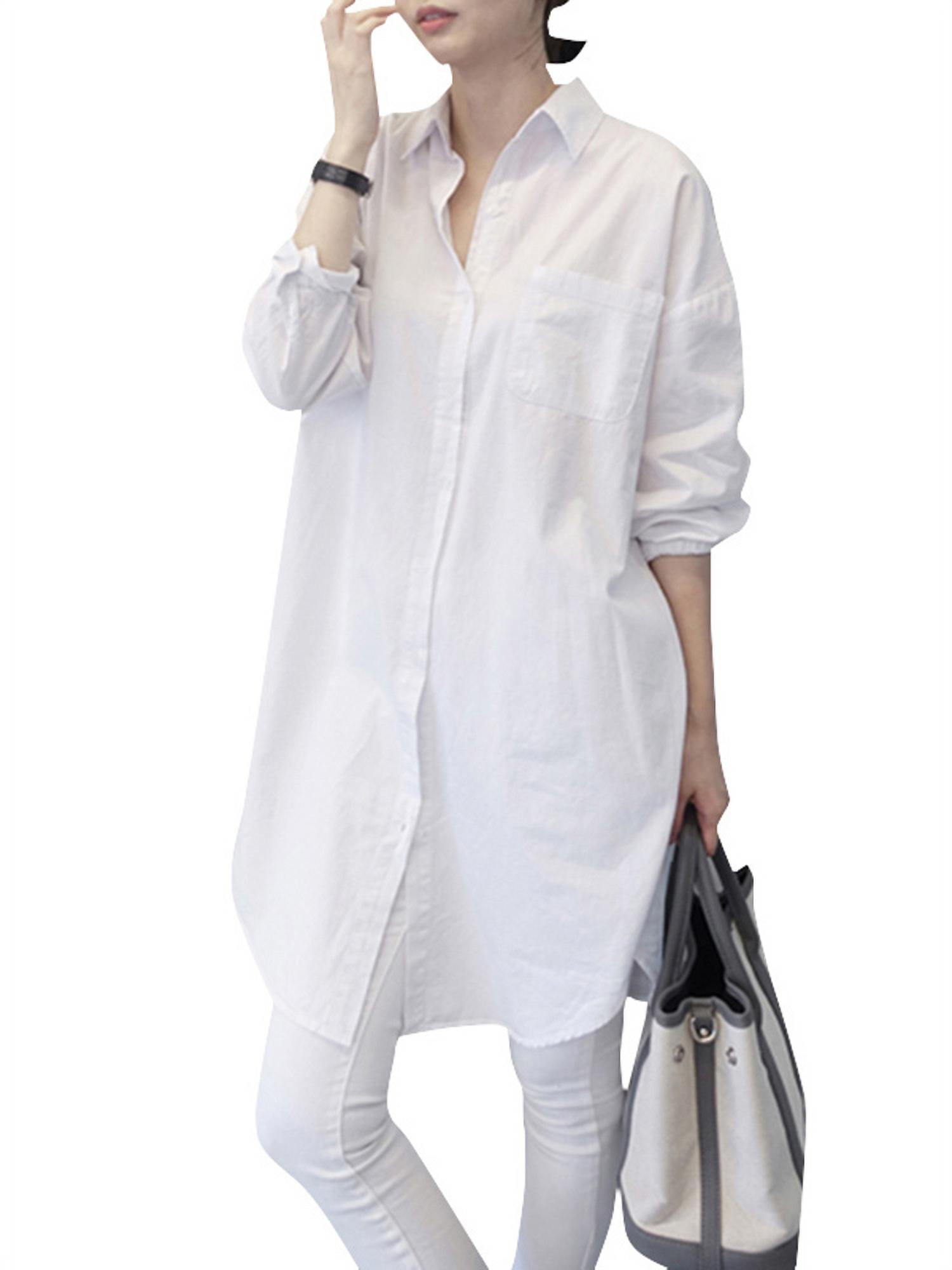 ZANZEA Women Casual High Low Solid Color Office Shirt Blouses