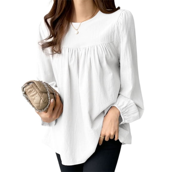 ZANZEA Women Cotton Long-sleeve Shirt Blouse Solid Color Fashion Top