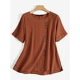 thumbnail image 1 of ZANZEA Women Crew Neck Short Sleeve Blouse Casual Tunic Tops T-Shirts, 1 of 7