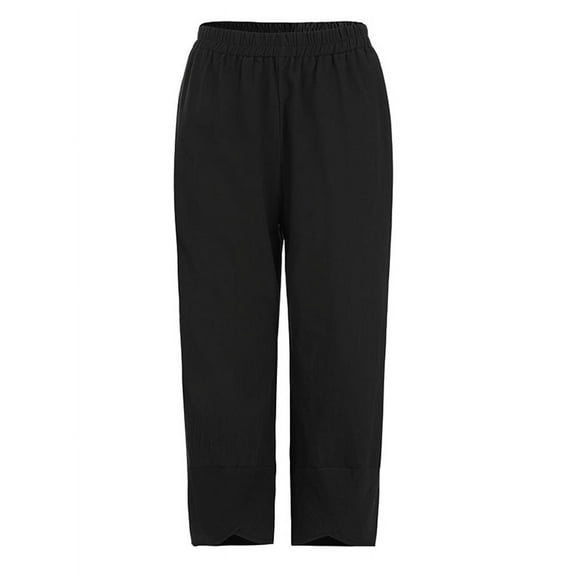 ZANZEA Women Cropped Pants Capris Baggy Ladies Pull-On Trousers