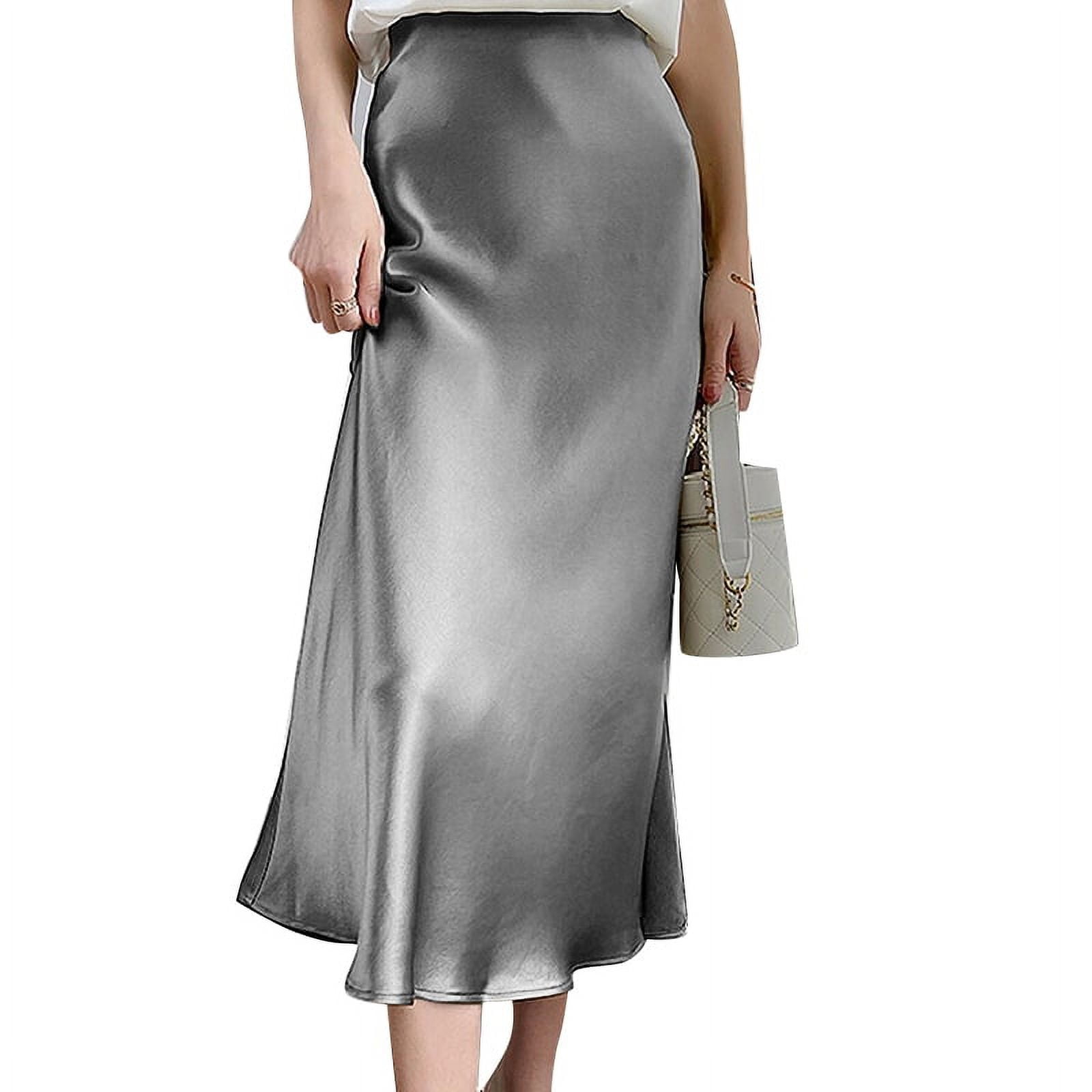 Keasmto Leopard Print Skirt for Women Midi Length Cheetah