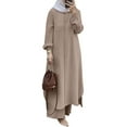 thumbnail image 1 of ZANZEA Women Fashion Muslim Sets Autumn Long Sleeve Blouse Loose Wide Leg Pants, 1 of 3