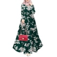 thumbnail image 1 of ZANZEA Women Floral Printed Long Sleeve A Line Kaftan Muslim Abaya Party Casual Loose Long Swing Dress, 1 of 3