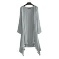 thumbnail image 1 of ZANZEA Women Full Sleeve Sheer Casual Kimono Long Cardigan Irregular Hem Coats, 1 of 2