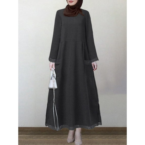 ZANZEA Women Full Sleeved Casual Long Sweatshirts Dresses Pullover Dress