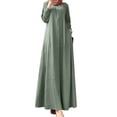 thumbnail image 1 of ZANZEA Women Full Sleeved Loose Casual Maxi Dress Kaftan Muslim Dresses, 1 of 11