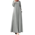 thumbnail image 1 of ZANZEA Women Full Sleeved Loose Casual Maxi Dress Kaftan Muslim Dresses, 1 of 5