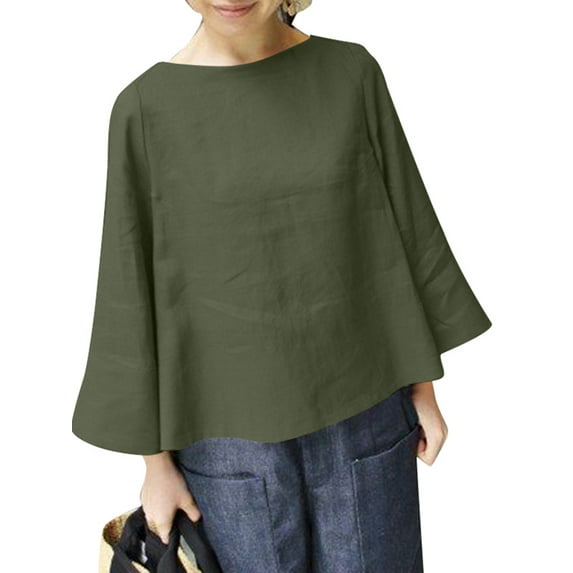 ZANZEA Women Full Sleeved O-Neck Holiday Blouse Casual Loose Tops