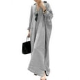 thumbnail image 1 of ZANZEA Cotton Full Sleeved Striped Printed Long Dress Women, 1 of 2