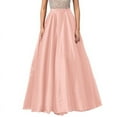 thumbnail image 1 of ZANZEA Women High Waist Satin Maxi Skirt Prom Party Long Skirt, 1 of 2