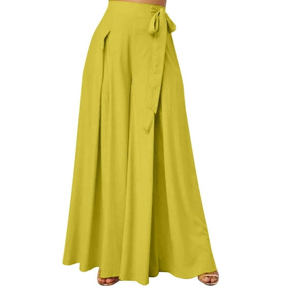 ZANZEA Women High Waist With Belted Wide Leg Pants Pleated Culottes Trousers