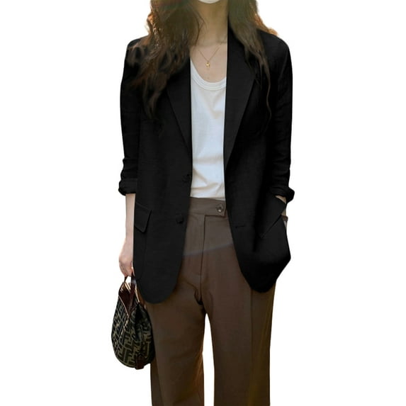 ZANZEA Women Lapel Collar Long Sleeve Blazer Solid Casual Suit Coat Outwear