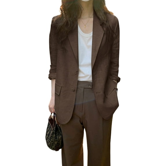 ZANZEA Women Lapel Collar Long Sleeve Blazer Solid Casual Suit Coat Outwear