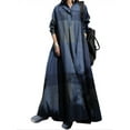 thumbnail image 1 of ZANZEA Women Long Sleeve Plaid Check/Printed/Plain Long Dress Kaftan Dresses, 1 of 4